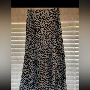 Rebecca minkoff blue leopard print silk skirt